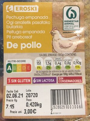 Foto de Pechuga empanada de pollo