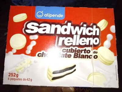 Foto de Sandwich relleno cubierto de chocolate blanco