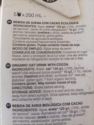 Foto de Bebida de avena con cacao