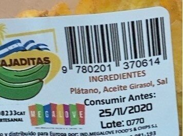 Foto de Tajaditas Platano Verde