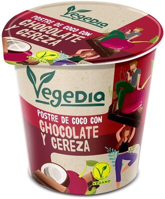 Foto de Postre de coco con chocolate y cereza