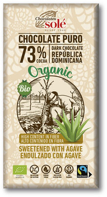 Foto de Chocolate negro 73% República Dominicana Endulzado con Agave Ecológico