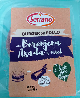 Foto de Burger de pollo con berenjena asada y miel