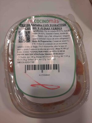 Foto de Pez de Espada con Tomatitos Cherry y Judias Verdes