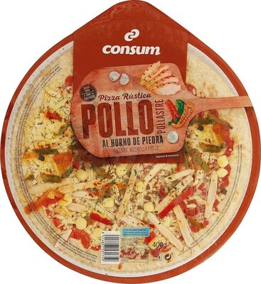 Foto de Pizza fresca rústica pollo al horno de piedra