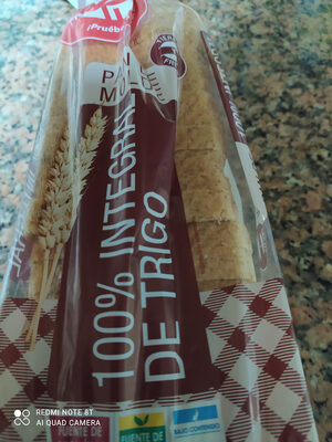 Foto de pan de molde 100 o/o integral de trigo Auchan