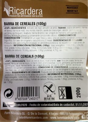 Foto de Barra de cereales sin gluten