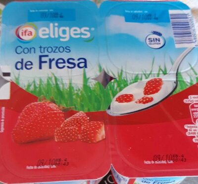 Foto de Yogur con trozos de fresa