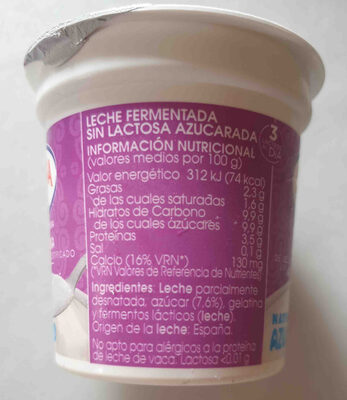 Foto de Yogur azucarado sin lactosa