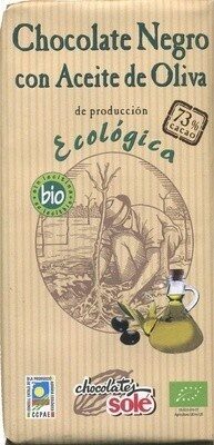 Foto de Tableta de chocolate negro con aceite de oliva 73% cacao
