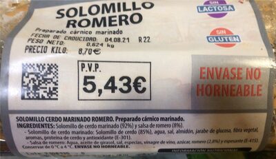 Foto de Solomillo cerdo marinado romero