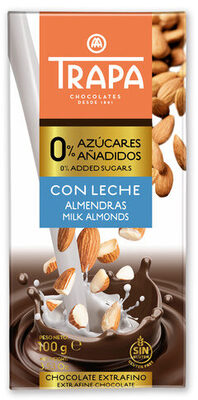 Foto de Chocolate con leche almendras 0%azúcares añadidos