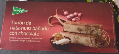 Foto de Turrón de nata-nuez bañado con chocolate