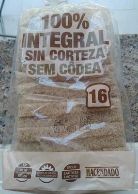 Foto de Pan de molde 100% integral sin corteza 0% azúcares añadidos