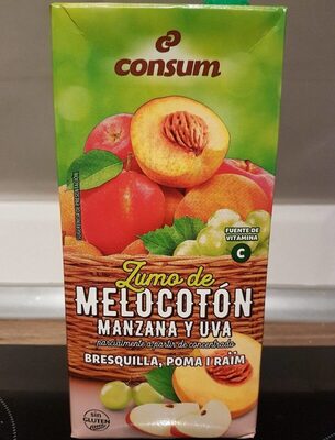 Foto de Zumo de melocotón, manzana y uva