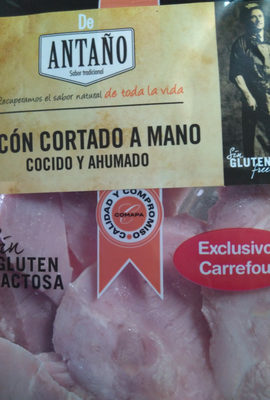 Foto de lacón cortado a mano cocido y ahumado