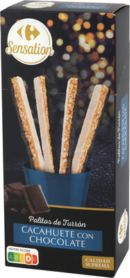 Foto de Palitos de turrón de cacahuete con chocolate
