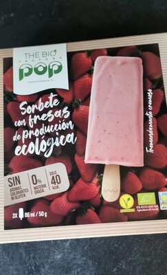 Foto de Sorbete con fresas de producción ecológica