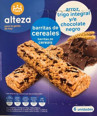 Foto de Barritas De Cereales Arroz Trigo Integral Chocolate Negro