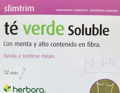 Foto de Té verde soluble con menta y alto contenido en fibra
