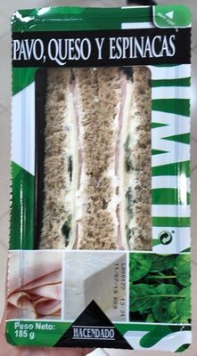 Foto de Sandwich de pavo, queso y espinacas