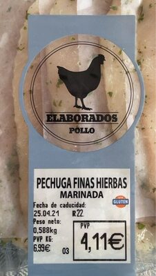 Foto de PECHUGA DE POLLO MARINADA A LAS FINAS HIERBAS CON AGUA AÑADIDA