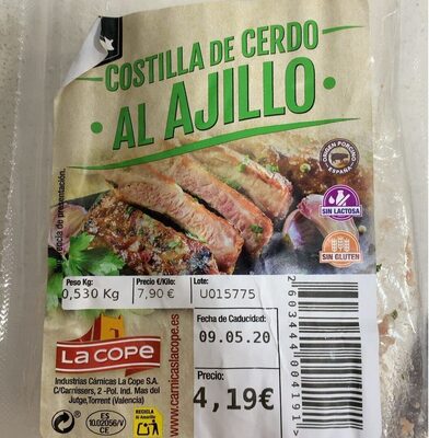 Foto de Costilla de cerdo al ajillo