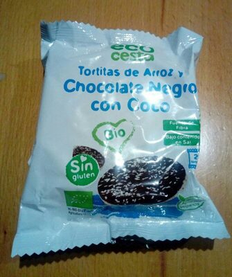 Foto de Tortita de arroz y chocolate negro con coco