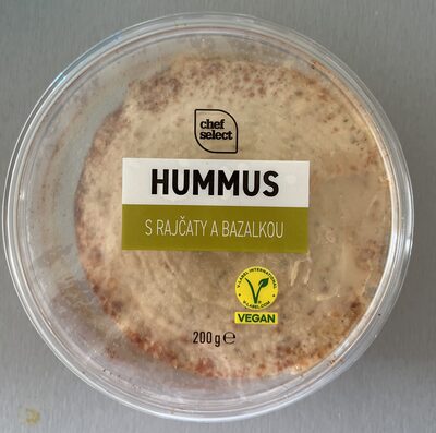 Foto de Hummus s rajčaty a bazalkou