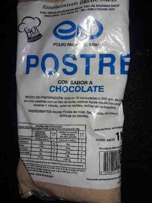 Foto de Polvo para preparar postre con sabor a chocolate