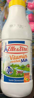 Foto de Lait demi-écrémé stérilisé UHT enrichi en vitamines B1, B2, B5, B12 et D - Longue conservation