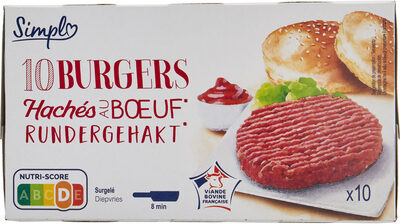 Foto de 10 burgers hachés au bœuf*