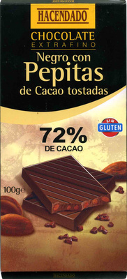 Foto de Chocolate negro 72% con pepitas de cacao