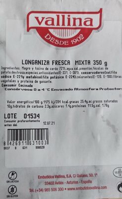Foto de Longaniza fresca mixta