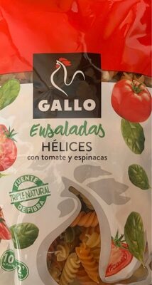 Foto de Helices con tomate y espinacas