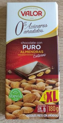 Foto de Chocolate puro con almendras mediterráneas 0% azúcares añadidos