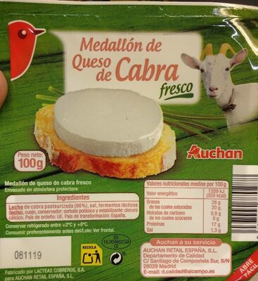 Foto de Medallón de queso de cabra fresco