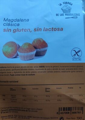 Foto de Magdalena clásica sin gluten,bsin lactosa