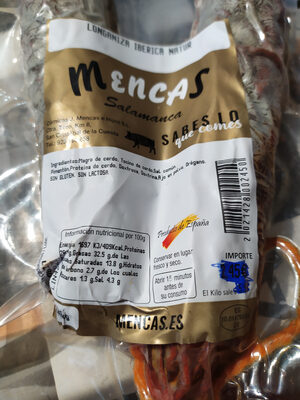 Foto de longaniza ibérica natur
