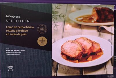 Foto de Lomo de cerdo ibérico relleno y trufado en salsa de piña