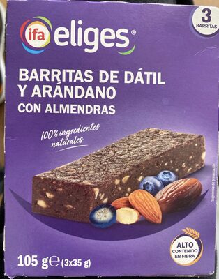 Foto de barritas dátil y arándanos