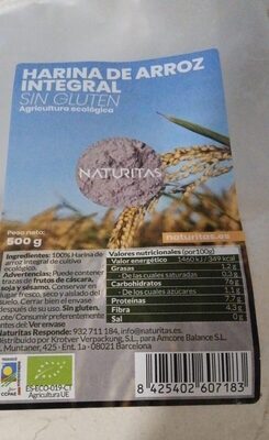 Foto de Harina de arroz integral sin gluten