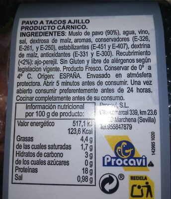 Foto de Pavo a tacos ajillo