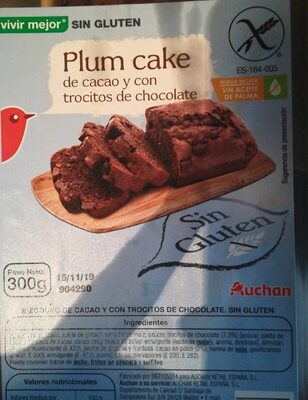 Foto de Plum cake de cacao y trocitos de chocolate sin gluten