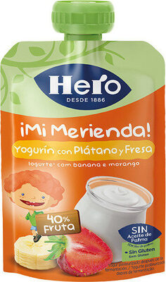 Foto de ¡mi merienda! yogurín con plátano y fresa sin