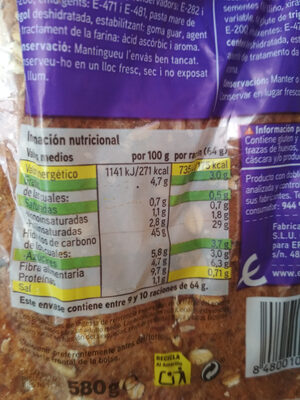 Foto de pan de molde con cereales eroski