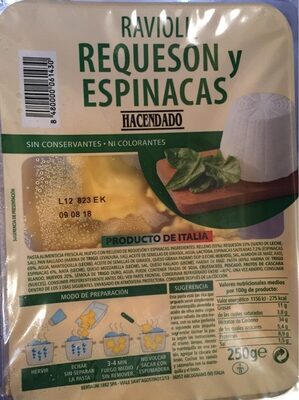 Foto de Ravioli requesón y espinacas