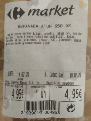 Foto de Empanada atún 650 g