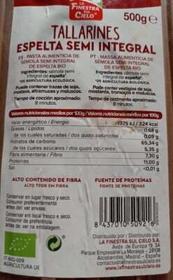 Foto de Tallarines espelta semi integral