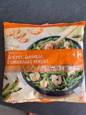 Foto de Sauté Ail vert, crevettes et asperges vertes